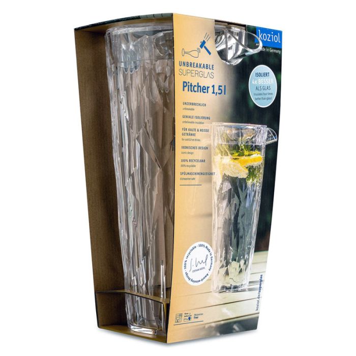Koziol Kunststof Club Pitcher 1,5 liter verpakking