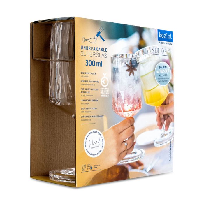 Koziol Kunststof Wijnglas Club No. 4 30 cl 2 stuks verpakking