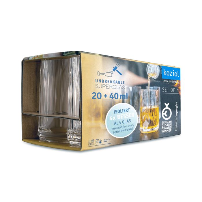 Koziol Kunststof Shotglas Club No. 7 4 cl 4 stuks verpakking