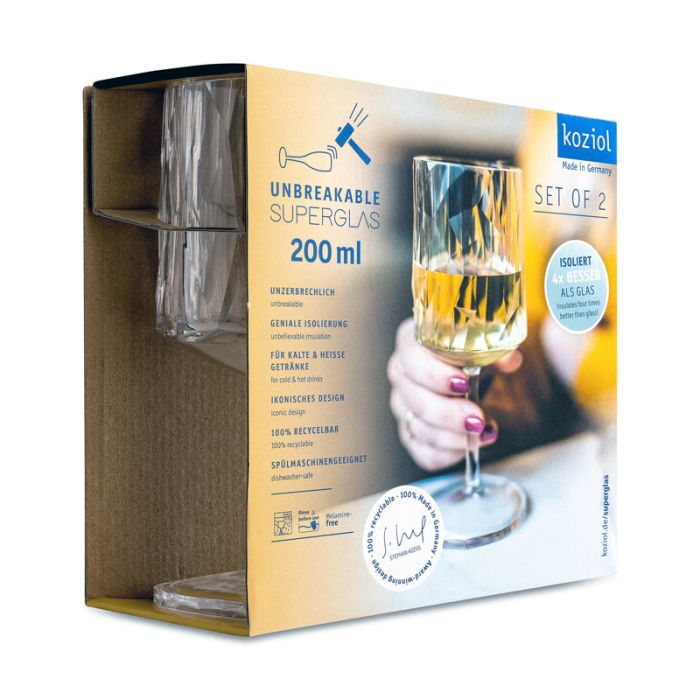 Koziol Kunststof Wijnglas Club No. 9 20 cl 2 stuks verpakking