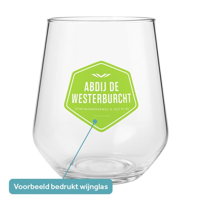 Kunststof water wijnglas Ingrid 39cl opdruk abdij de westerburcht