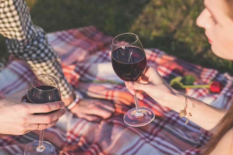 picknicken met kunststof glazen