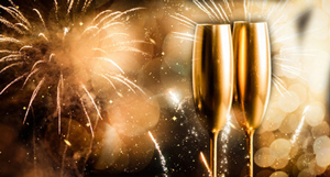Gouden champagneglazen